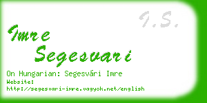imre segesvari business card